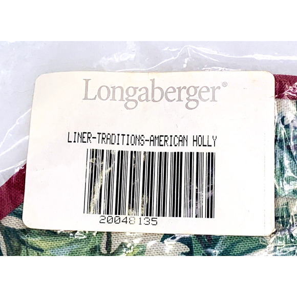 Longaberger Christmas Traditions Basket AMERICAN HOLLY LINER Only #20044813 Bag - Picture 5 of 5